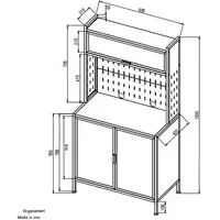 Hti-Living Küchenbuffet mit Stauraum und Arbeitsfläche 60 x 42