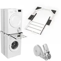 Relaxdays Zwischenbaurahmen, Trockner Waschmaschine, verstellbar, 45-72 cm, Stapelkit universal,