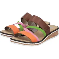 Rieker Pantolette RIEKER, Damen, Gr. 41, braun multi, Lederimitat,