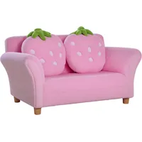 Homcom Kindersofa Erdbeere Holz rosa