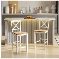 Homcom Barhocker Eiche weiß 2er Set