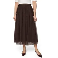 Zero Midirock Damen Tüll Braun 34
