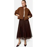 Zero Midirock Damen Tüll Braun 42