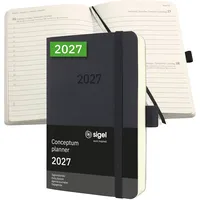 Sigel Tageskalender 2027 A6 schwarz