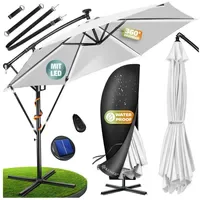 Kesser Ampelschirm LED Solar Ø 300 cm Weiß