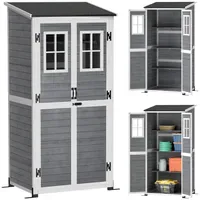 Outsunny Geräteschrank 0,91 x 0,69 m Hellgrau