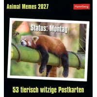 Harenberg Animal Memes Postkartenkalender 2027 - 53 tierisch witzige