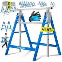 Masko Teleskop-Arbeitsbock inkl. Handschuhe blau 4 St.