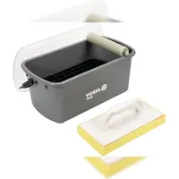 TRIZERATOP Flieseneimer 10L mit Auspressrolle und Schwamm