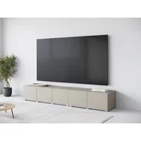 OTTO home Denver TV-Schrank Lowboard 250 cm Beige Kunststoff/Metall/Holzwerkstoff