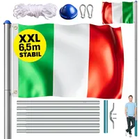 Monzana MONZANA® Aluminium Fahnenmast 6,50m mit Seilzug inkl. Flagge