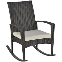 Outsunny Schaukelstuhl 66 x 88 x 98 cm braun/creme