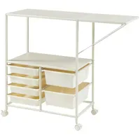 [en.casa] Rollwagen Sørfold mit Kästen 100x37x85cm Weiß