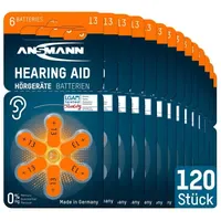Ansmann Hörgerätebatterien Typ 13 orange 120 Stück - ANSMANN