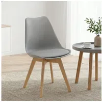 Homestyle4u Küchenstuhl gepolstert grau