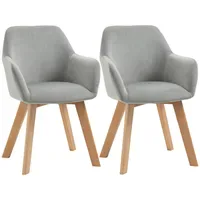 Homcom Esszimmerstuhl Samt grau 2er Set