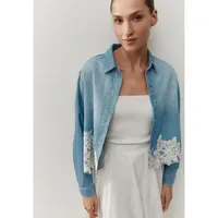 More & More Klassische Bluse blau 46