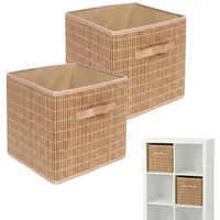 Relaxdays Aufbewahrungskorb Set aus Bambus 28 x 28 x