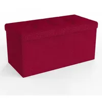 Intirilife Sitzbank Truhenbank Kirsch Rot 76 x 38 x