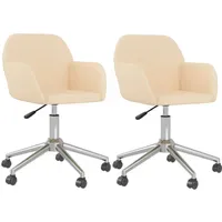 VidaXL Esszimmerstuhl Drehbar Creme Stoff 2 Stk.