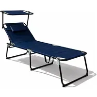 Mojawo XXL Gartenliege Dunkelblau mit Dach