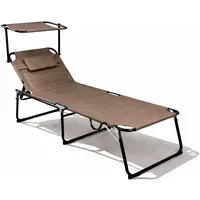 Mojawo XXL Gartenliege Taupe mit Dach