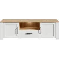 Forte Bohol TV-Schrank Lowboard 166,1 cm Weiß Kunststoff/Metall/Spanplatte/Holzwerkstoff