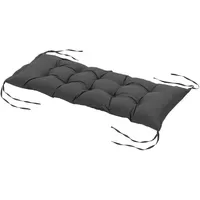 Outsunny Sitzkissen 100x40 cm Bankauflage mit Bindebänder Dunkelgrau