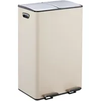 Relaxdays Mülleimer 30 l Beige/Silber