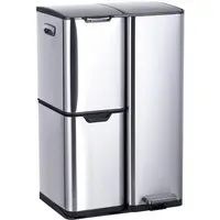 Relaxdays Mülltrennsystem 60 l Silber