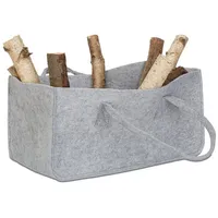 Relaxdays Kaminholztasche Filz 25 x 50 x 25 cm