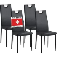 Albatros Esszimmerstuhl SALERNO Kunstleder Schwarz 4er Set