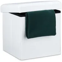 Relaxdays Sitzhocker Faltbar Leinen 38 x 38 x 38