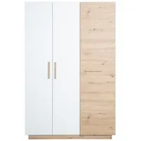 Roba Kinderkleiderschrank Lion 3-türig onesize Eiche massiv weiß