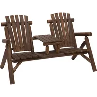 Outsunny Gartenbank 157 x 88 x 103 cm Braun