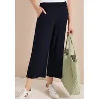 Cecil Jerseyhose High Waist Wide Leg Blau XXL