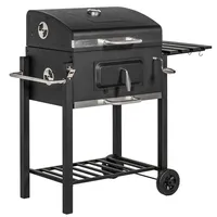Outsunny Grillwagen Holzkohlegrill schwarz