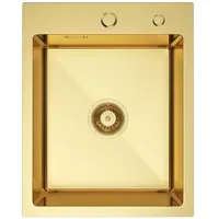 QLS RUBEN 40 x 50 cm Edelstahl Gold Handbetätigung