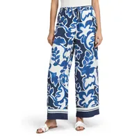 Betty & Co Schlupfhose mit Print Blau/Weiß 36