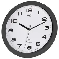 TFA Funk Wanduhr 50 cm 60.3554.10 Anthrazit