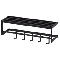 Wohnling Wandgarderobe 70 x 20 x 20 cm Schwarz