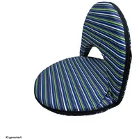 Hti-Living Bodensessel Rund Gestreift Blau Grün Verstellbar Indoor Outdoor