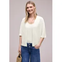 STREET ONE Strickjacke Kurzarm Weiß 40