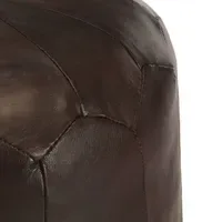 VidaXL Pouf Echtes Ziegenleder 40 x 35 cm Dunkelbraun