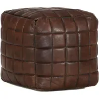 VidaXL Pouf Leder 40 x 40 x 40 cm