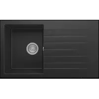 Respekta Almonto 86 x 50 mm Einbauspüle Schwarz/Massivgranit Handbetätigung