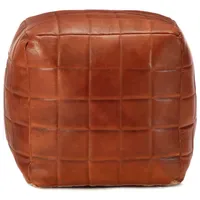 VidaXL Pouf Leder 40 x 40 x 40 cm