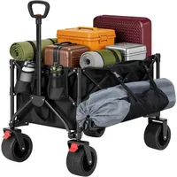 Woltu Bollerwagen faltbar 150 l Schwarz