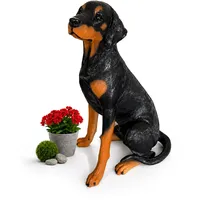 Relaxdays Gartenfigur Hund Dobermann 83 cm Schwarz/Braun