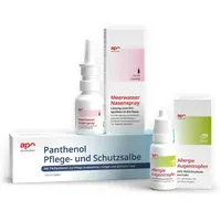 Apodiscounter Sparset: Allergie Augentropfen + Nasenspray + Panthenolsalbe 8